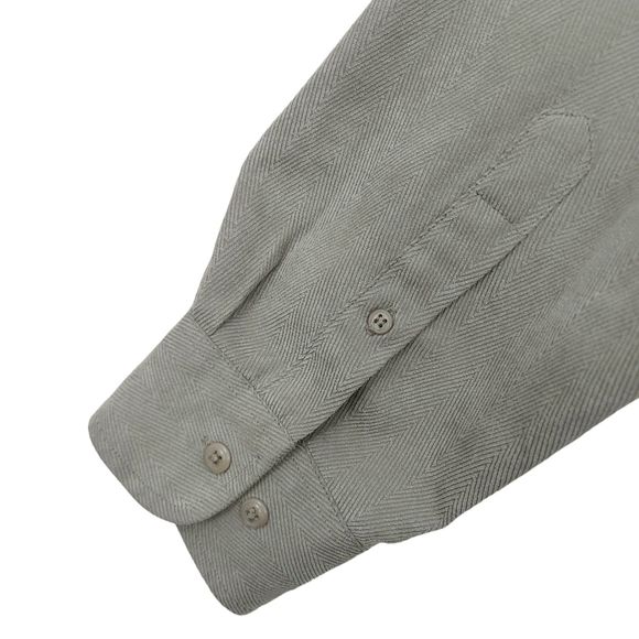 Marc Edwards Mens Sueded Luxe Shirt Large Light Brown Button Up Long Sleeve - Picture 8 of 12